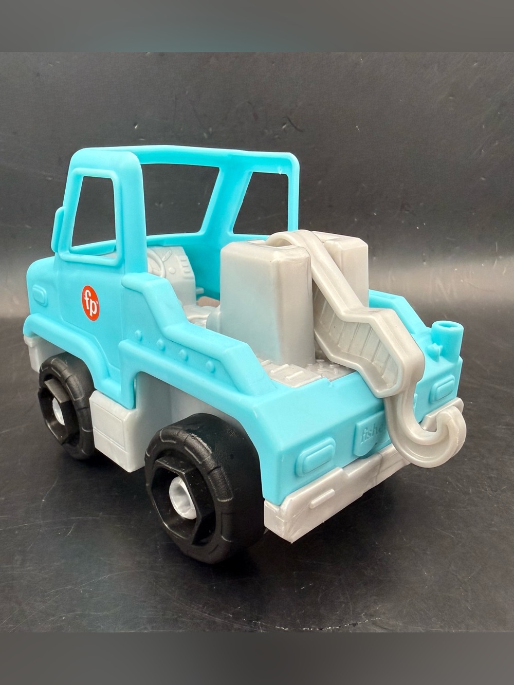 Fisher Price Little People Blue Tow Truck, Red Car, Female Tow Driver Lot Of 3 - Picture 11 of 15